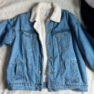 Denim Sherpa Lined Jacket
